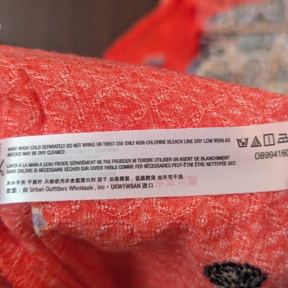 Intimately Free People Red Floral Morning Song Front Slit Maxi Slip Dress Small - Picture 6 of 9